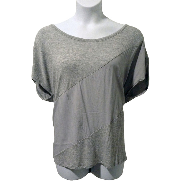 Lane Bryant Tops - Lane Bryant mixed fabric short-sleeve dolman shirt